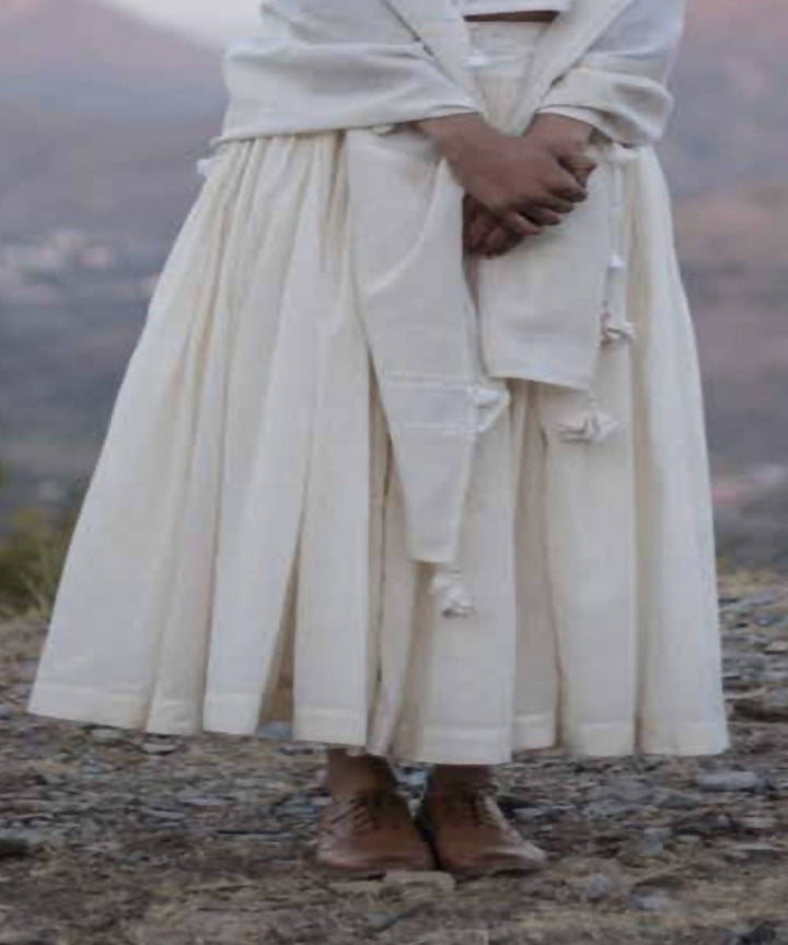 Natural white handcrafted kora cotton skirt