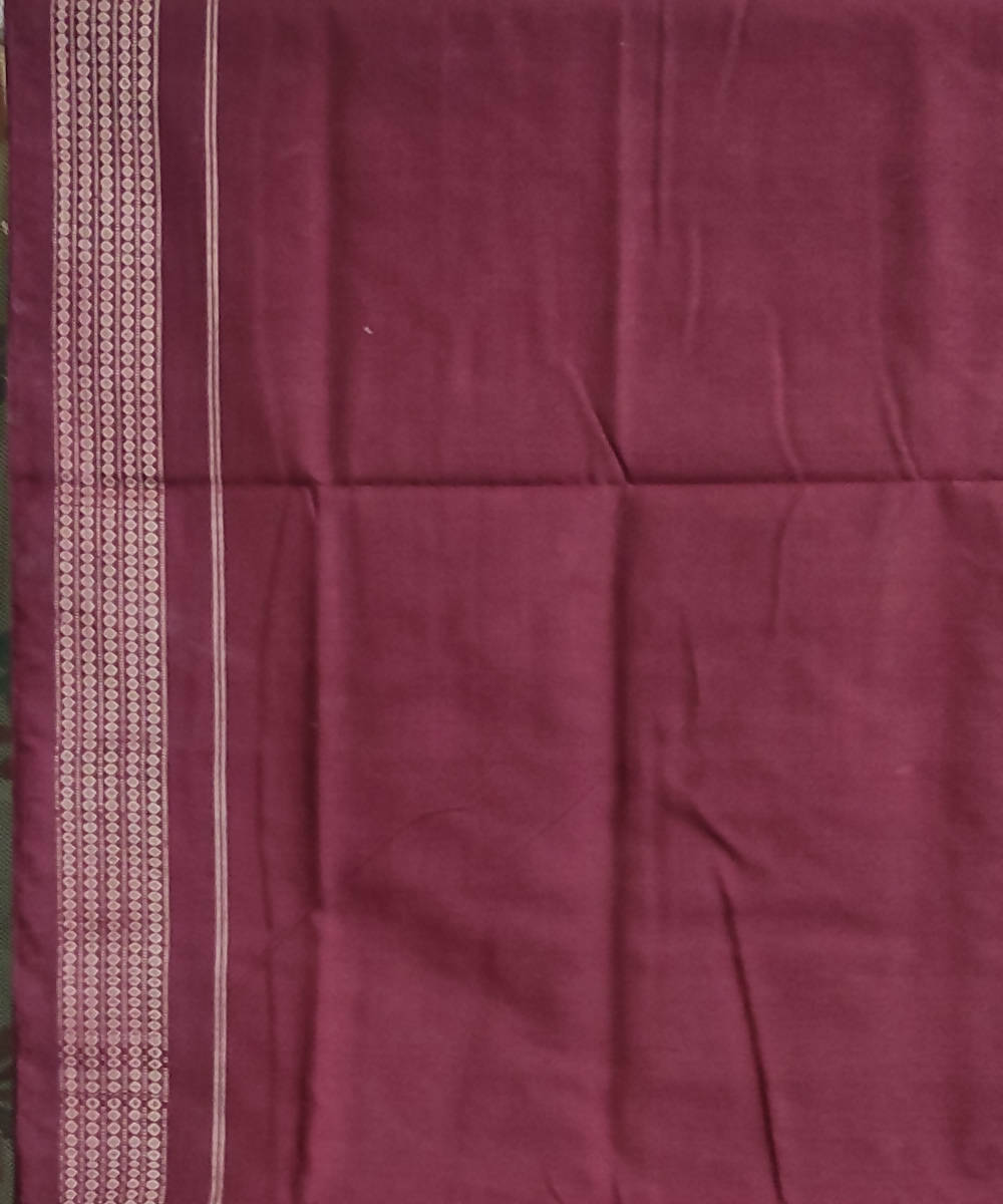 Pink maroon cotton handloom sambalpuri saree