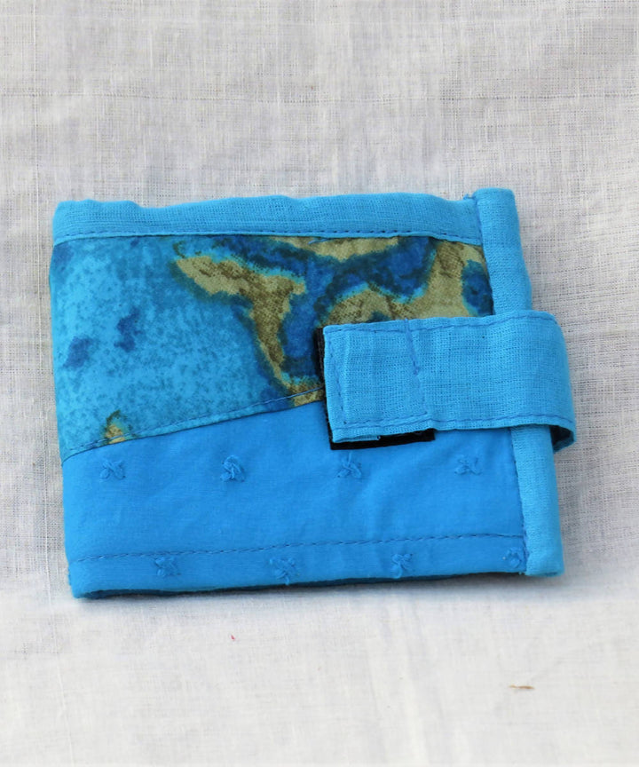 Light blue handmade cotton wallet