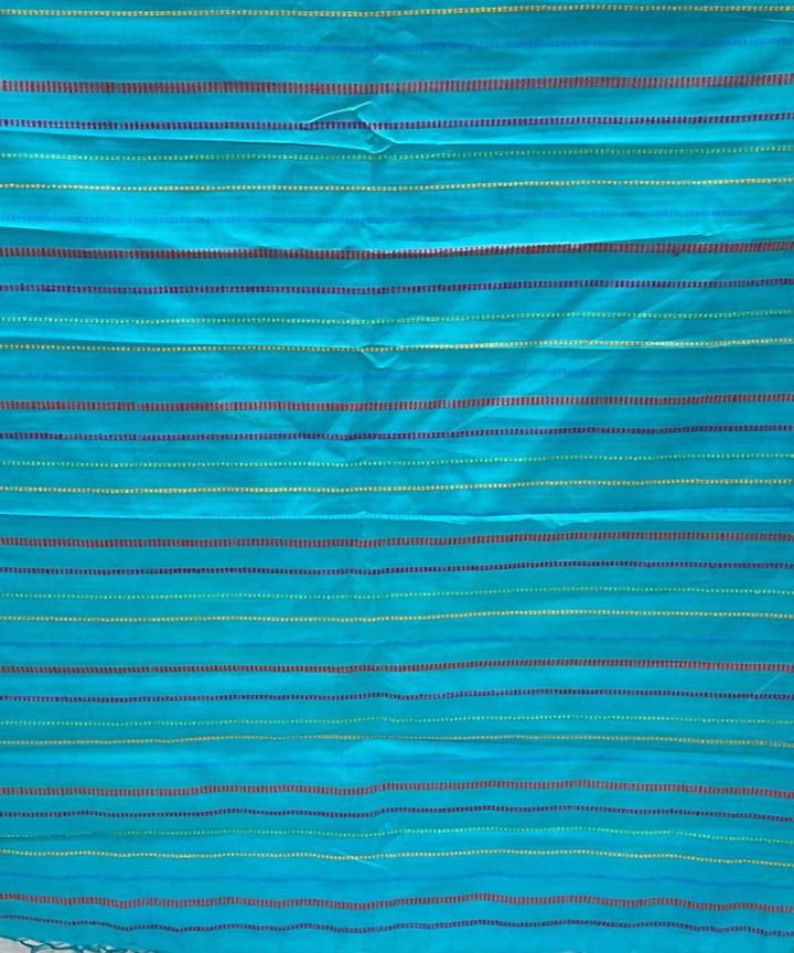 Blue handwoven natural dyed tussar silk dupatta