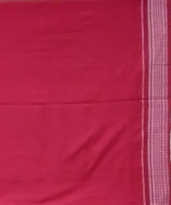 Dark purple pink handwoven cotton sambalpuri saree