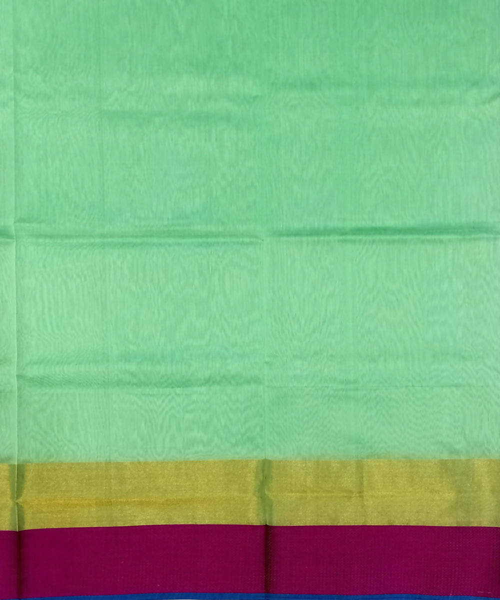 Maheshwari Seafoam Green Handloom Cotton Silk Saree