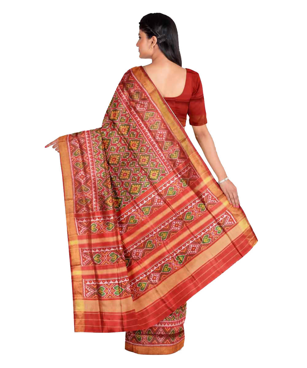 Red handwoven patola silk saree