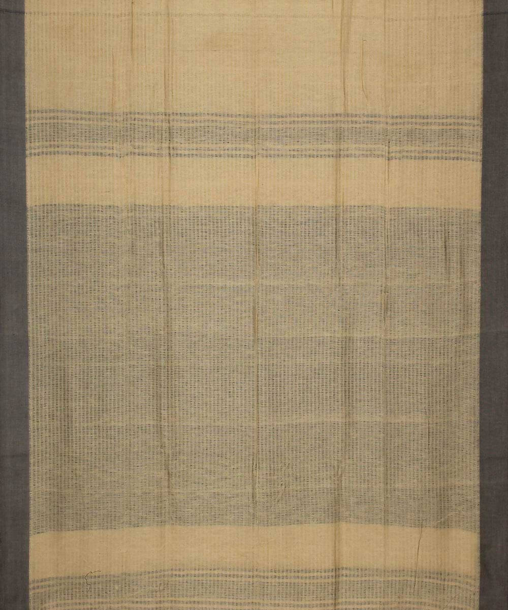 Beige handloom bengal cotton saree