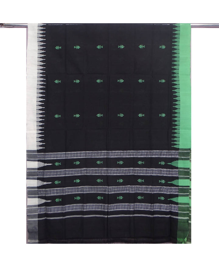 Black ikat handwoven cotton sambalpuri dupatta