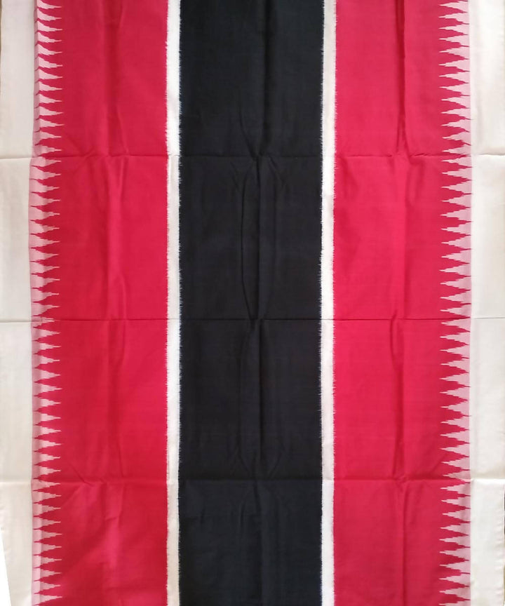 Red black ikkat cotton handwoven pochampally saree