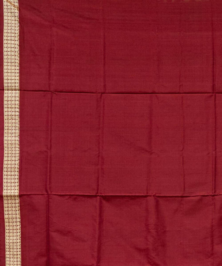 Pink maroon ikat silk handloom sambalpuri saree