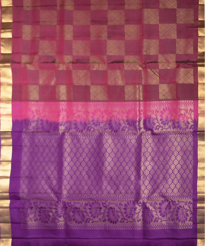 Maroon Purple Handloom Soft Silk Saree