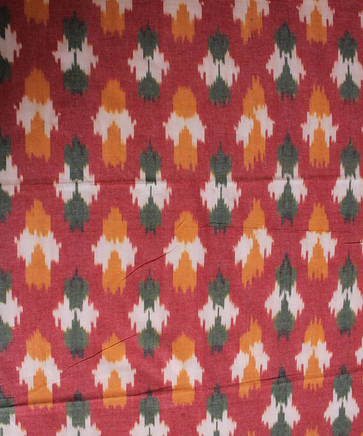 Orange Handloom Ikkat Cotton Bedsheet