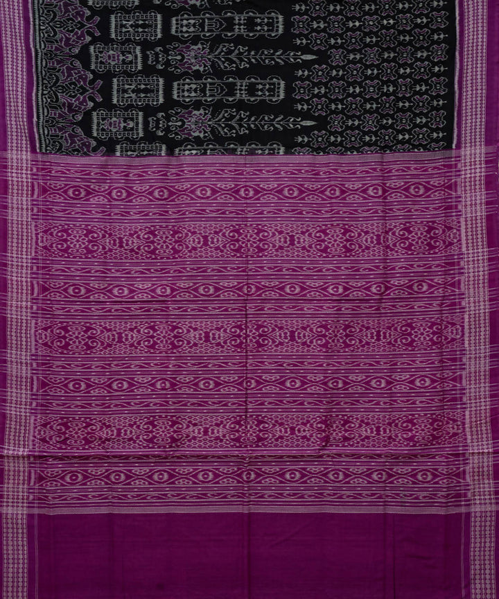 Black byzantine handloom cotton sambalpuri saree