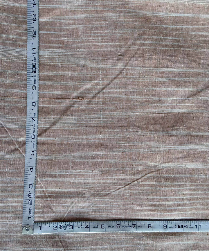 chocolate brown white handspun handwoven cotton kurta fabric (2.5m per qty)