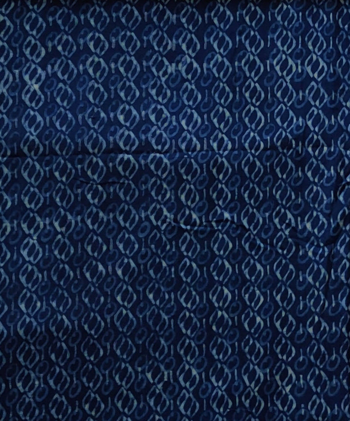 Handloom blue natural dye dabu handblock print handspun cotton kurta fabric (2.5m per qty)