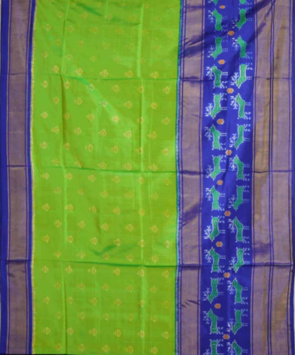 Light green handloom silk ikat pochampally saree