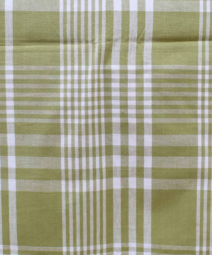 Lemon Green White Checks Double Bed Sheet