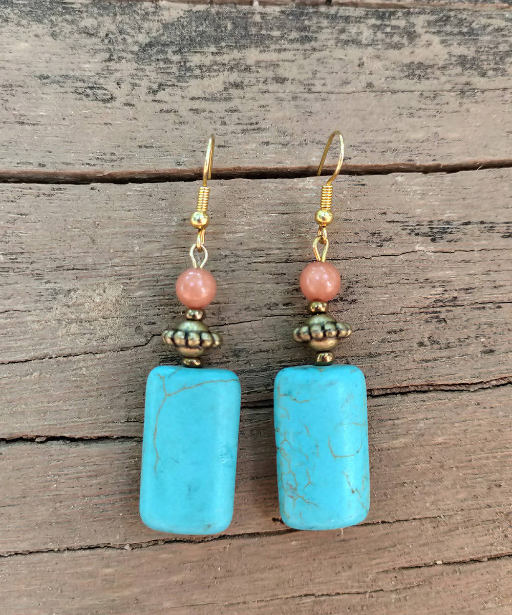 Turquoise gemstone handcrafted earrings