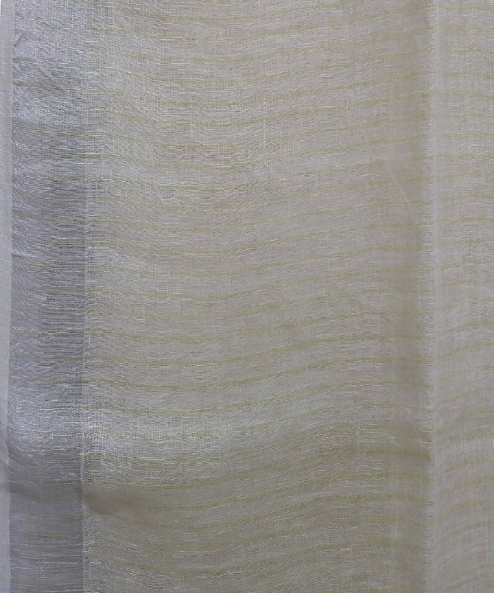 Light Yellow Handloom Linen Bengal Saree