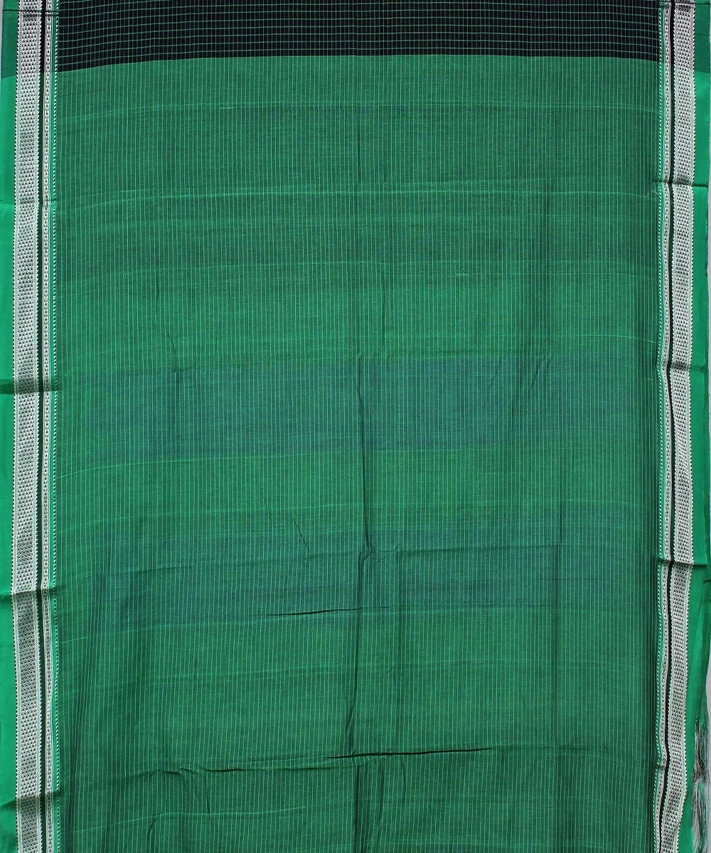 black green handwoven checks chikki paras border ilkal saree