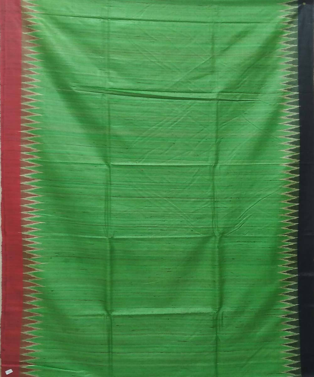 Parrot green handwoven gopalpur tussar saree