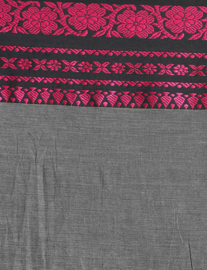 Grey begampuri handspun handwoven cotton saree