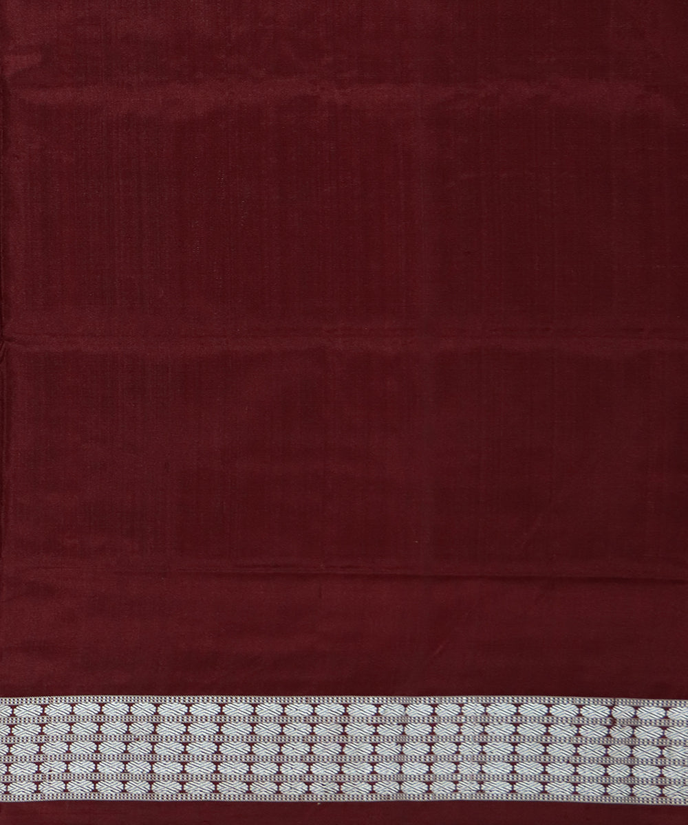 Black maroon silk handwoven sambalpuri saree