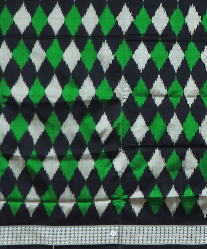 Black green silk handwoven sambalpuri saree