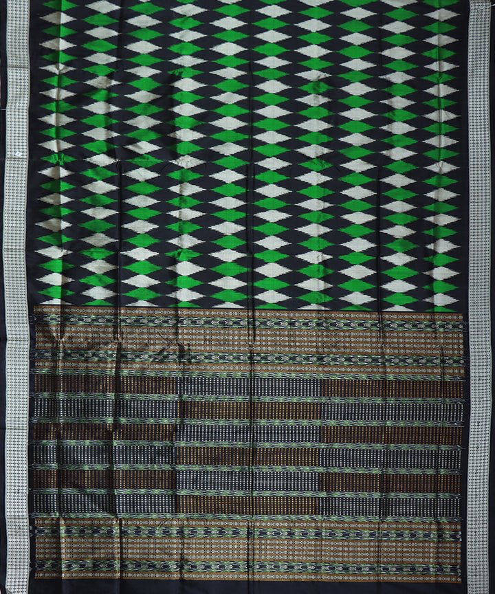 Black green silk handwoven sambalpuri saree