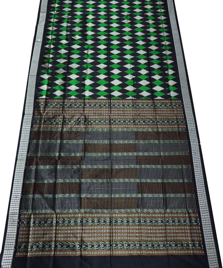 Black green silk handwoven sambalpuri saree