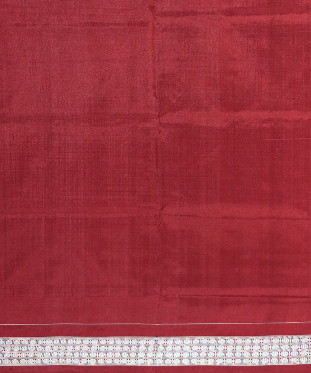 Dark green maroon silk handwoven sambalpuri saree