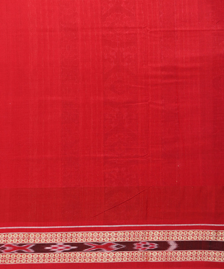 Black red cotton handwoven sambalpuri saree