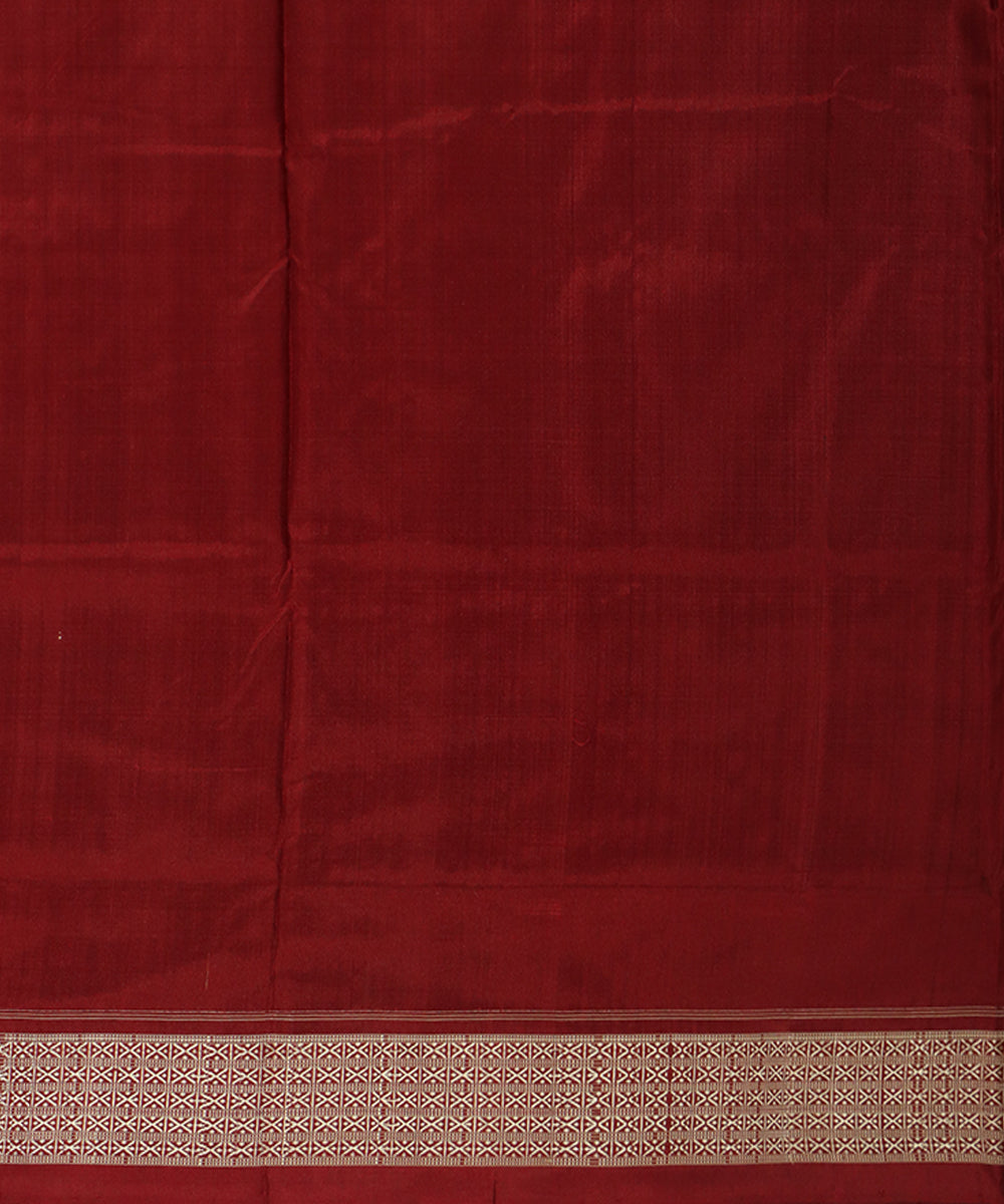 Dark green maroon silk handwoven sambalpuri saree