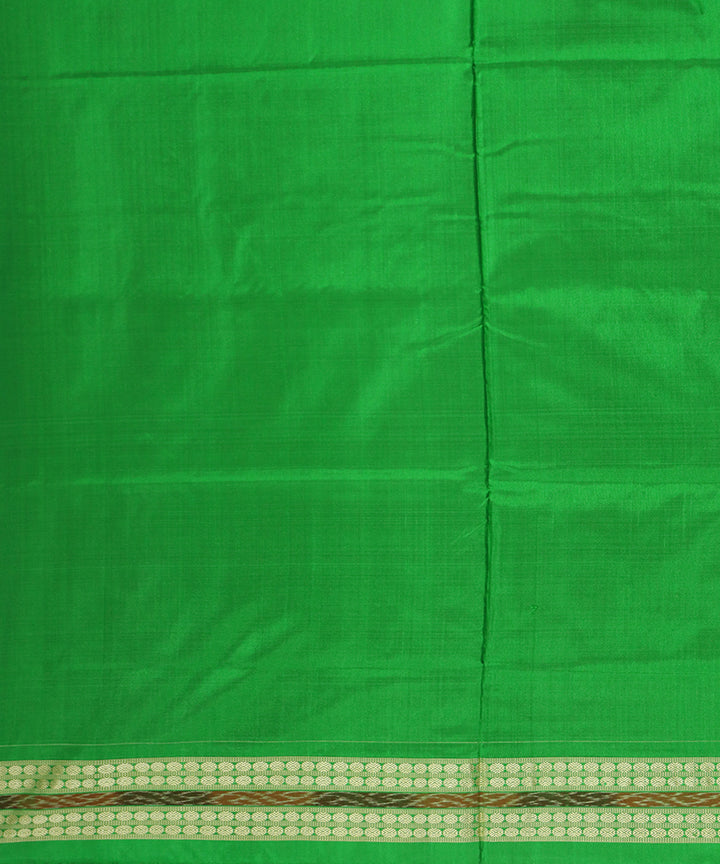 Pink and deep green silk handwoven sambalpuri saree