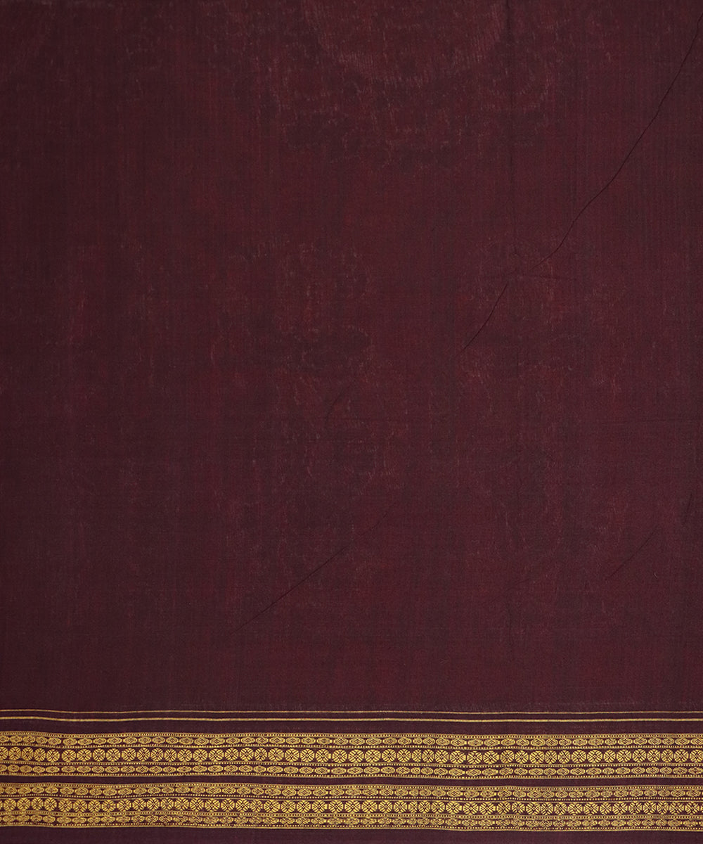 Red maroon cotton handwoven sambalpuri saree