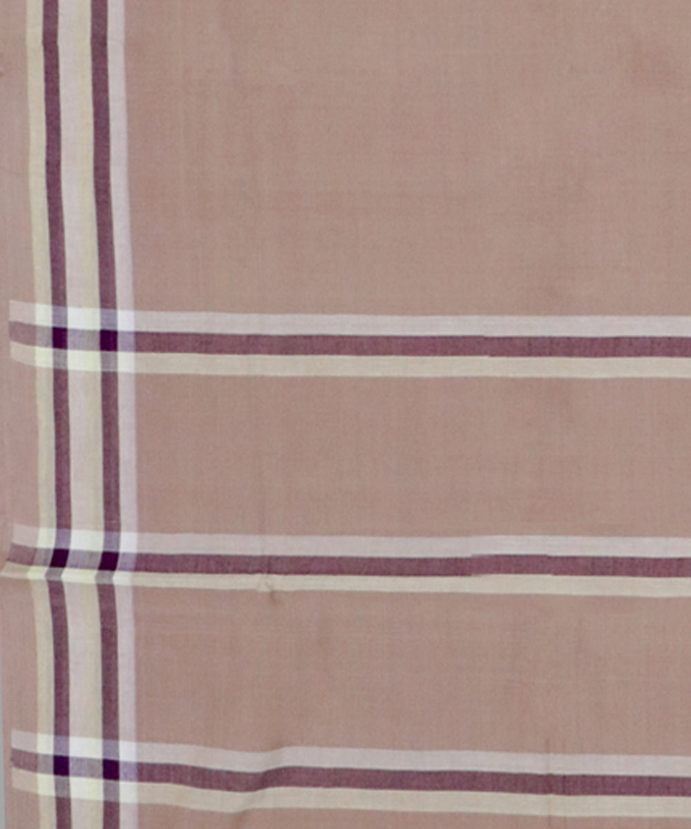 Tan brown handwoven cotton rajahmundry saree