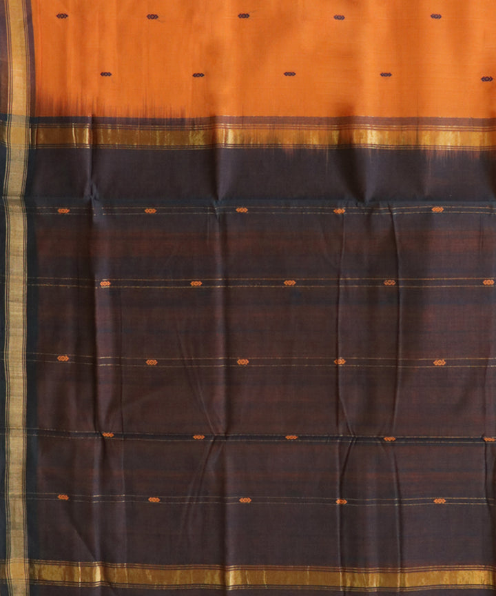 Orange violet handwoven cotton rajahmundry saree