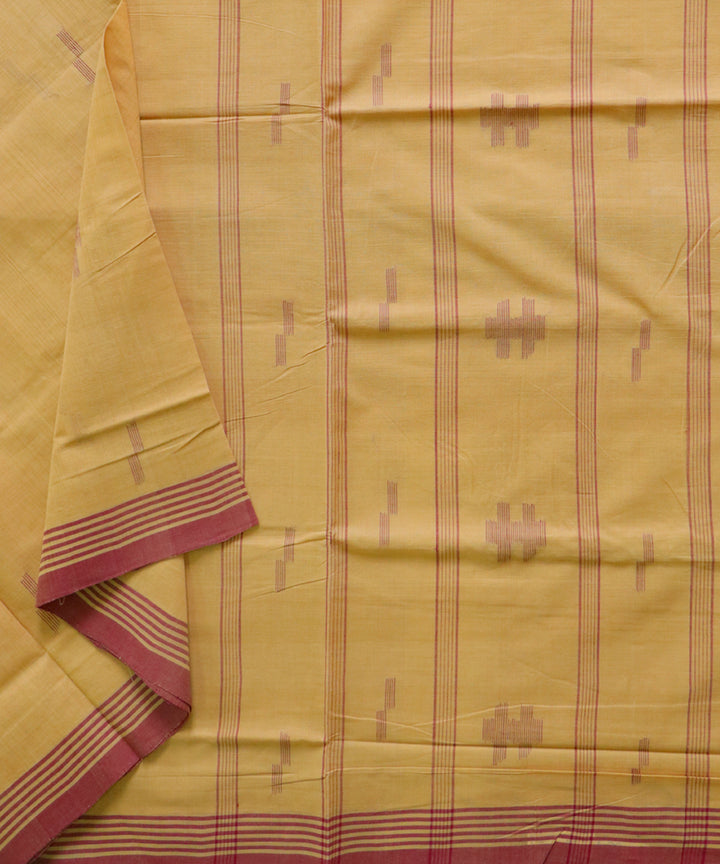 Pale yellow handwoven cotton rajahmundry saree