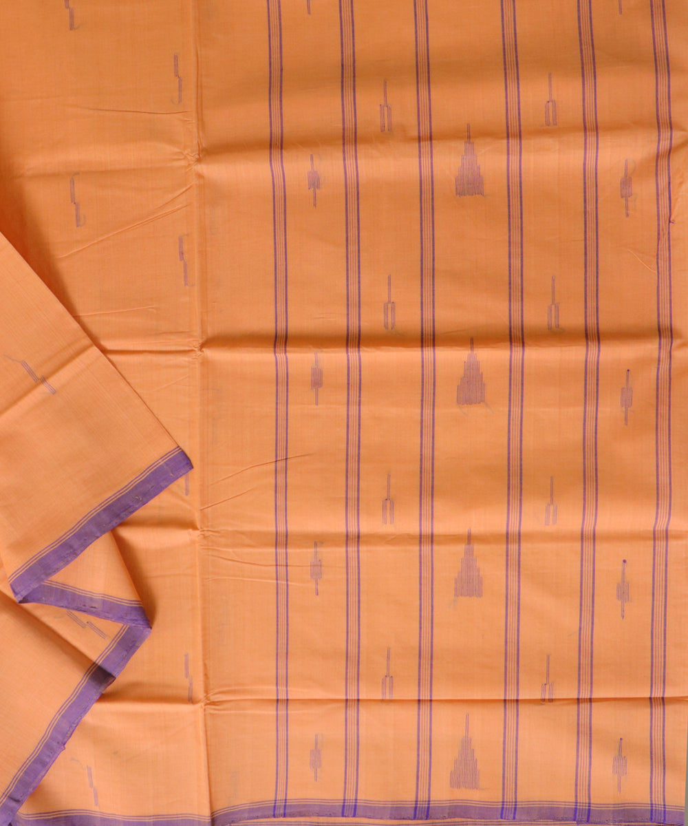 Pale orange handwoven cotton rajahmundry saree
