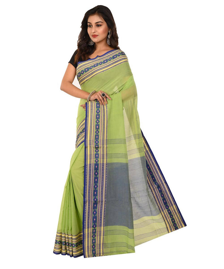 Bengal handloom green shantipuri cotton saree