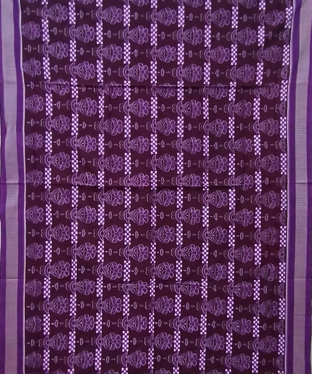 Grape violet handwoven cotton sambalpuri saree