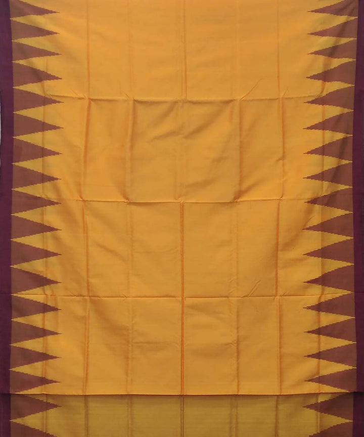 Mustard yellow handwoven silk ikat sambalpuri saree