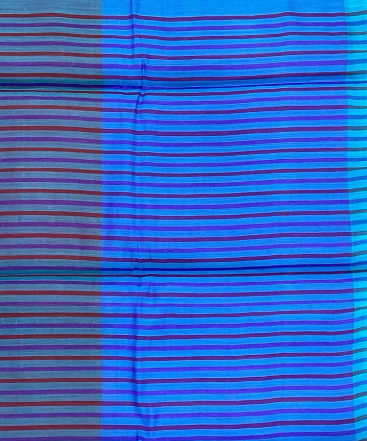 Blue handwoven striped tussar silk saree