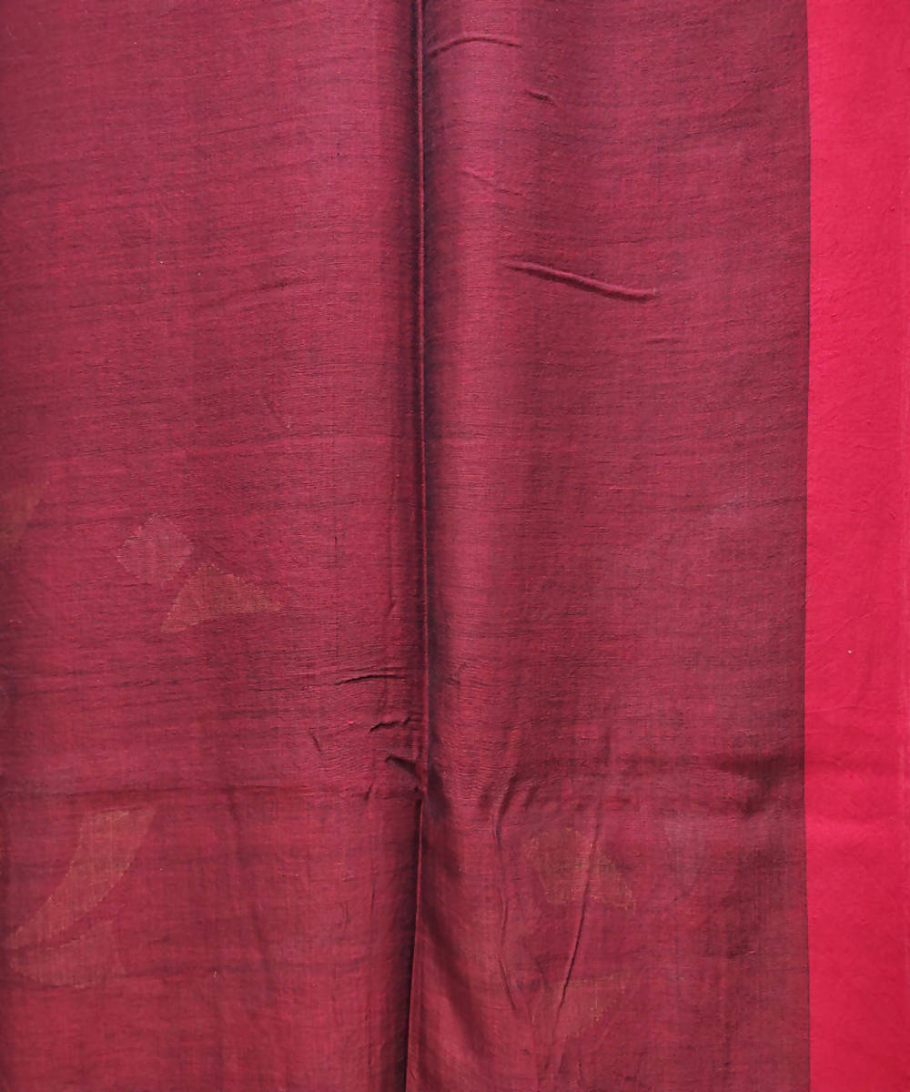 Black red handwoven jamdani malmal cotton saree