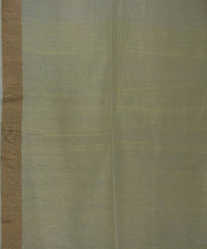 Bengal handspun handwoven jamdani cotton yellow saree