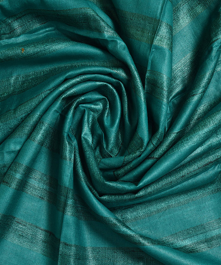 2.5m Cyan green handwoven ghicha tussar silk kurta material