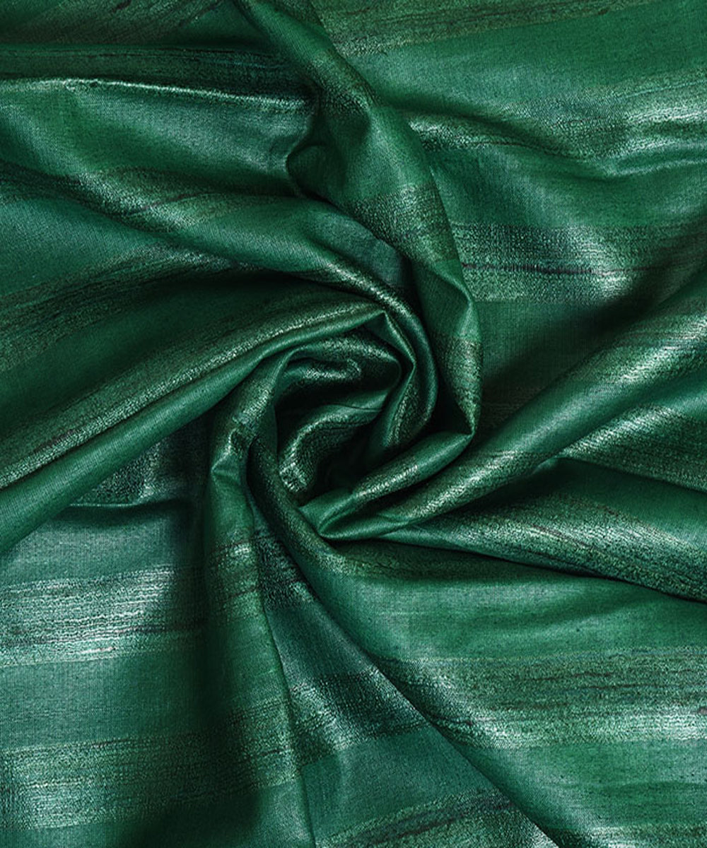 2.5m Dark green handwoven ghicha tussar silk kurta material