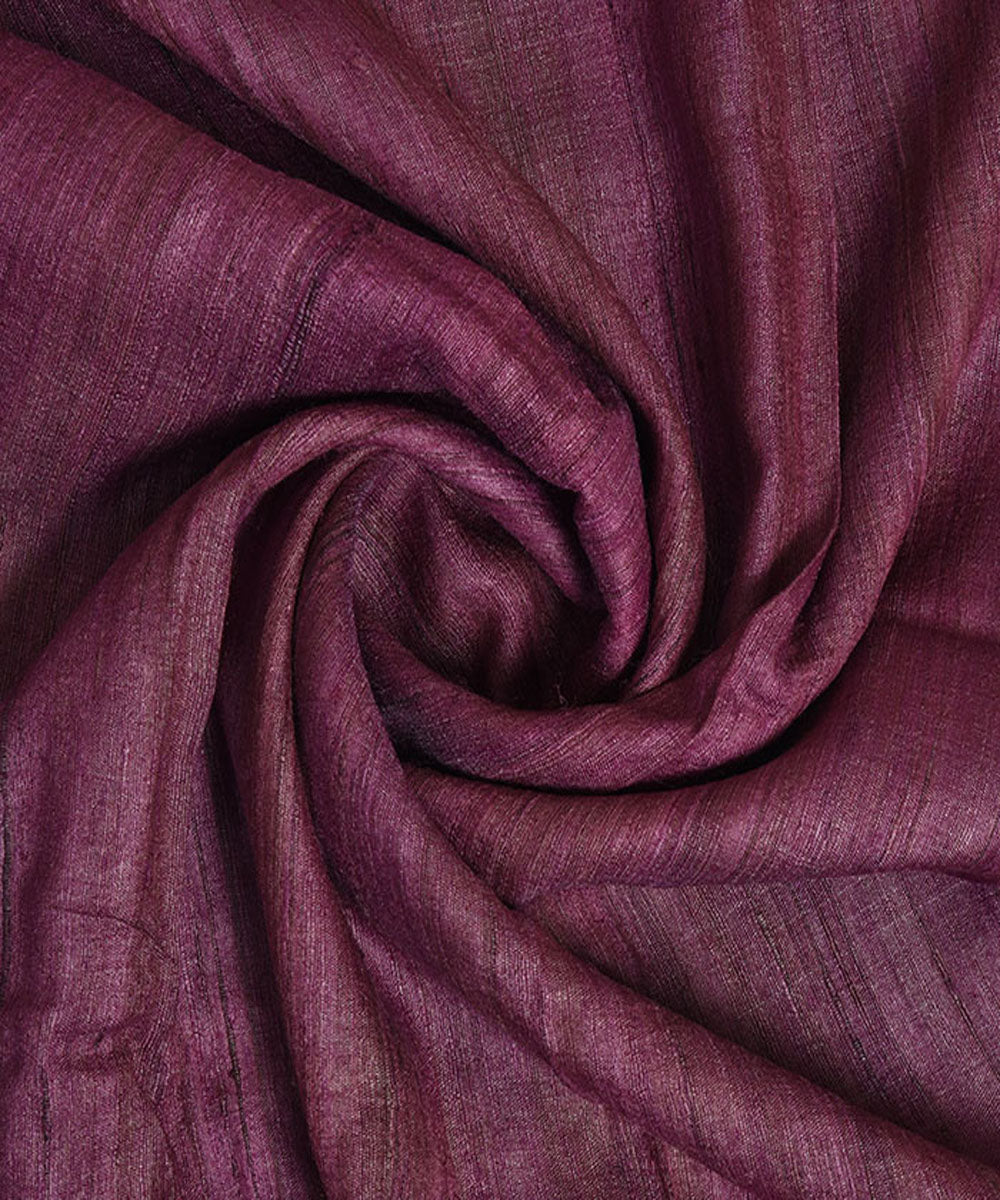 Purple handwoven ghicha tussar silk kurta material(2.5m per qty)