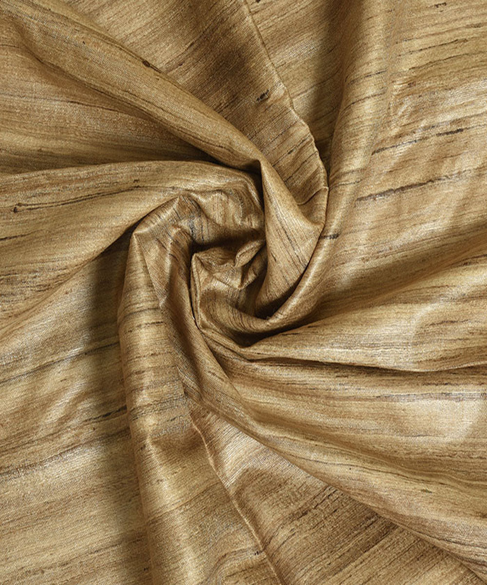 Beige handwoven ghicha tussar silk kurta material(2.5m per qty)