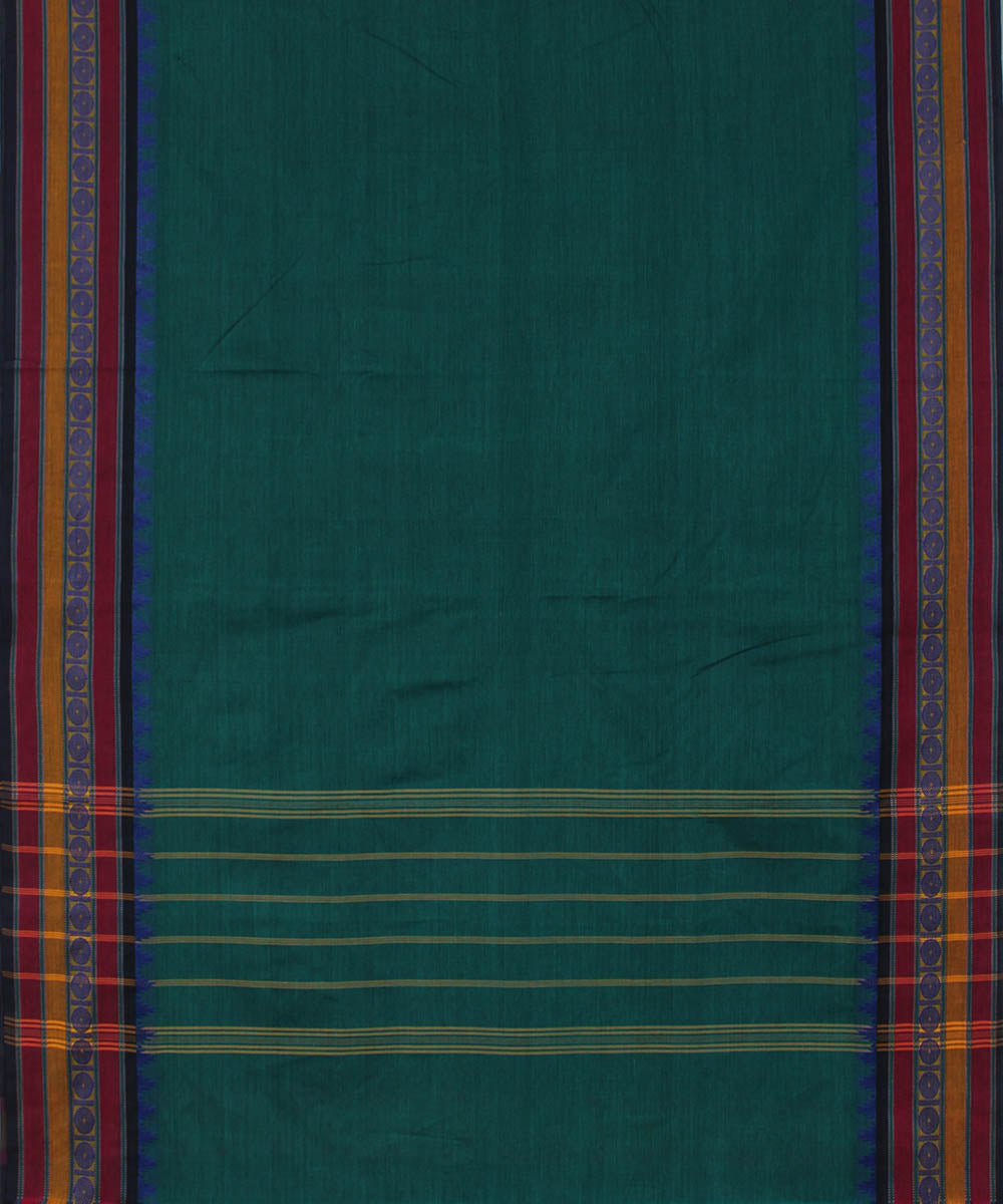 Turquoise cotton handwoven venkatagiri saree