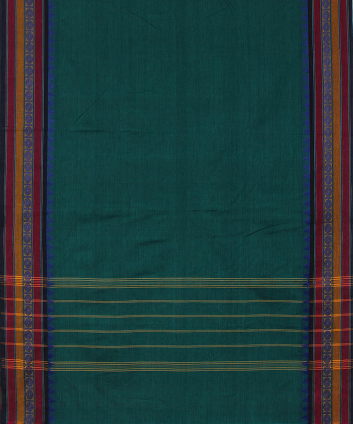Turquoise cotton handwoven venkatagiri saree