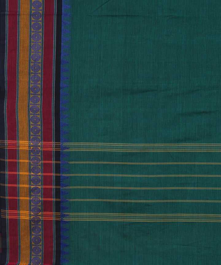 Turquoise cotton handwoven venkatagiri saree