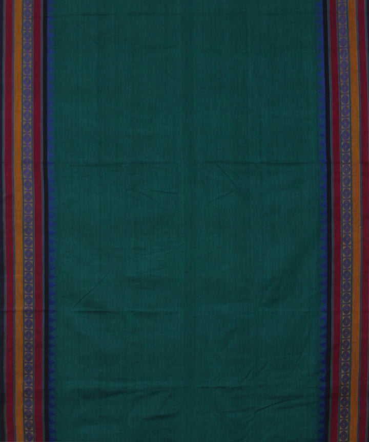 Turquoise cotton handwoven venkatagiri saree